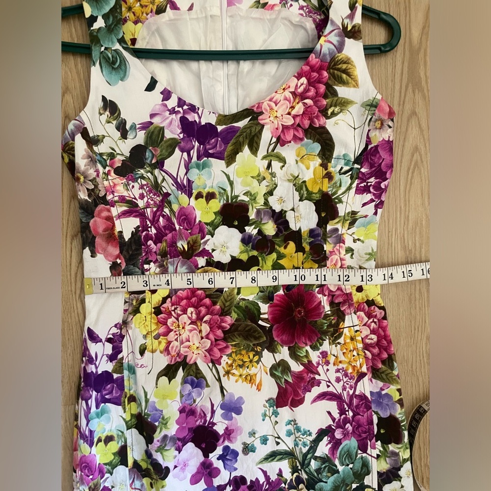 Riani Floral Sheath Dress White Purple Sz S - Picture 9 of 14